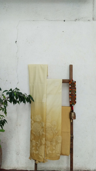 Kota with Applique Dress Material