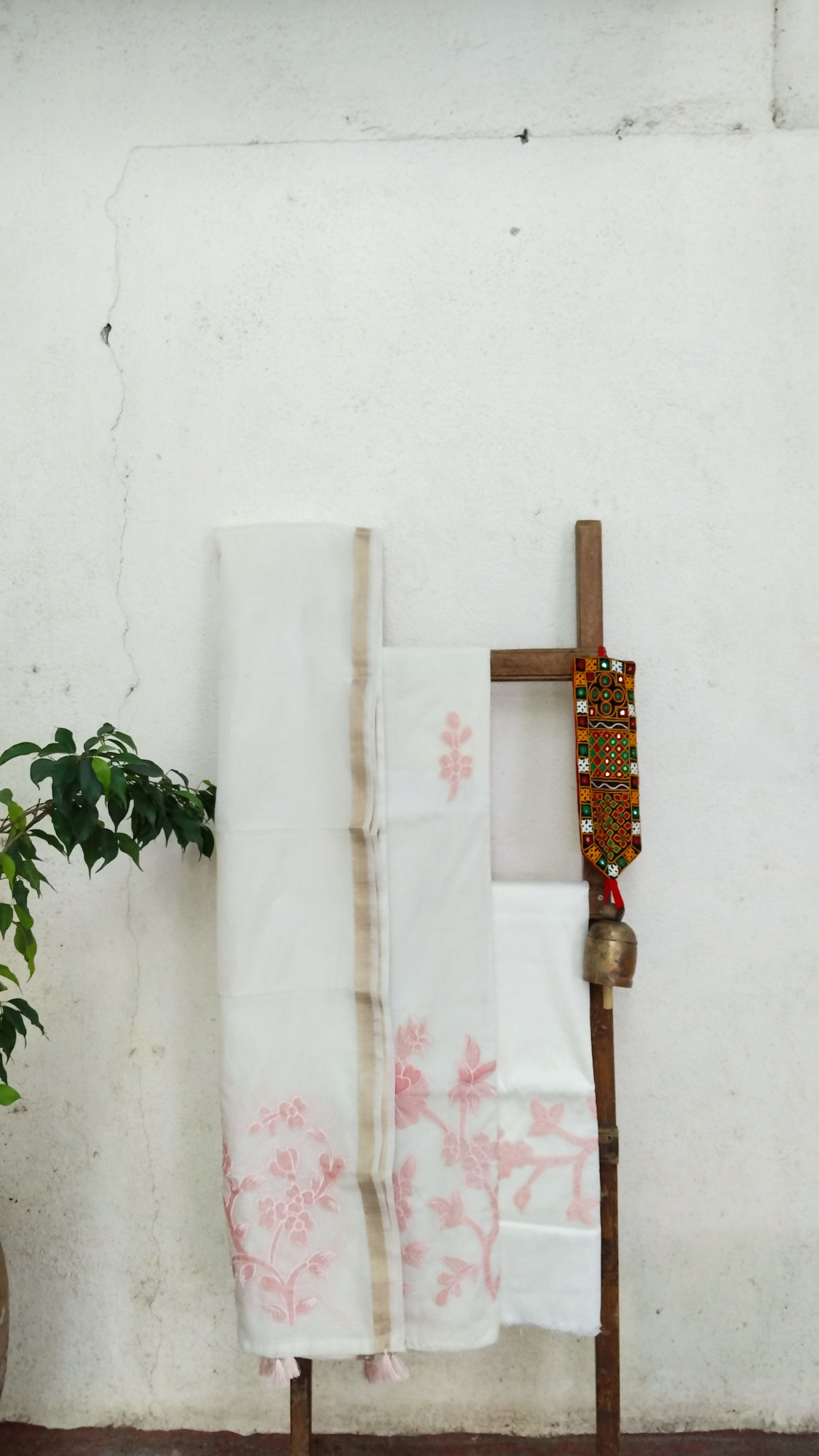 Kota with Applique Dress Material