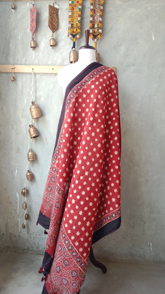 Ajrakh Handblock Dupatta