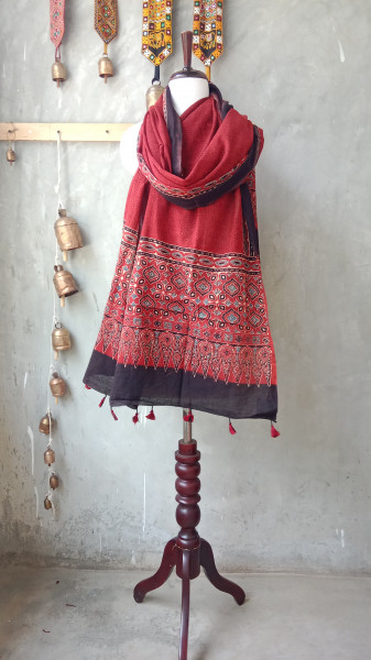 Ajrakh Handblock Dupatta