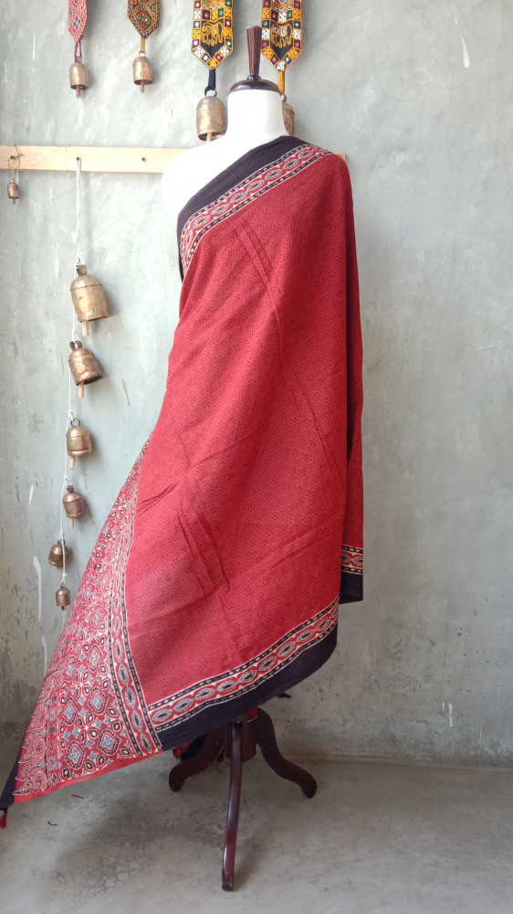 Image of Ajrakh Handblock Dupatta