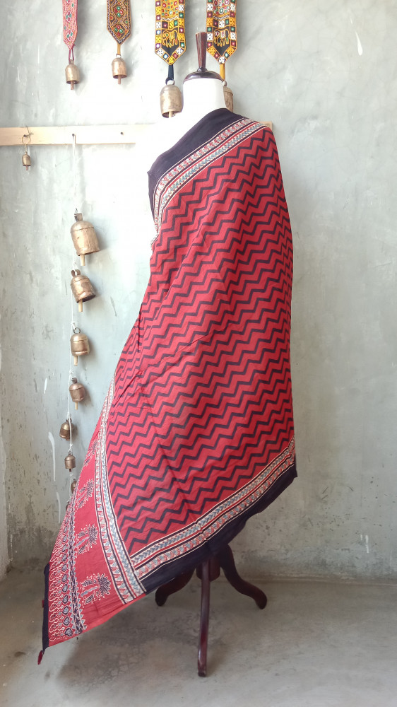 Image of Ajrakh Handblock Dupatta
