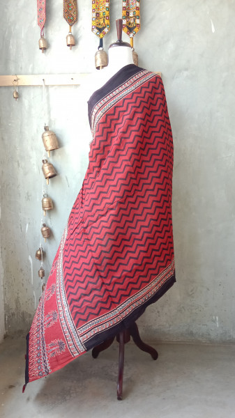 Ajrakh Handblock Dupatta