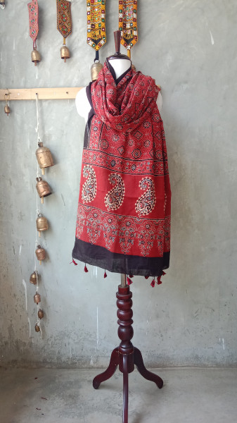 Ajrakh Handblock Dupatta