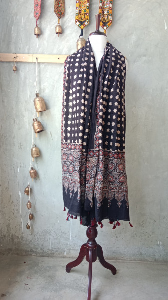 Ajrakh Handblock Dupatta