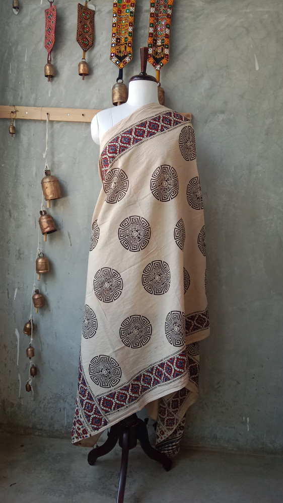 Image of Ajrakh Handblock Dupatta