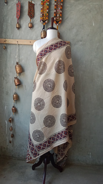 Ajrakh Handblock Dupatta