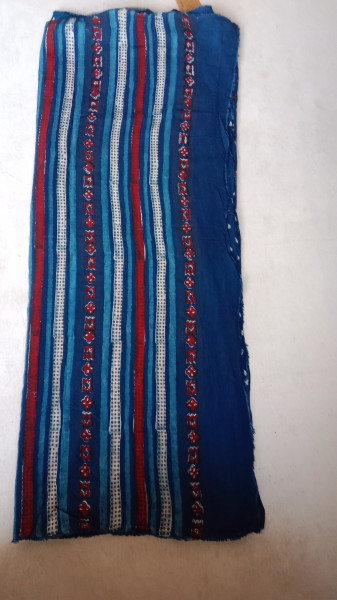 Indigo Handblock Print modal and cotton Blend Saree