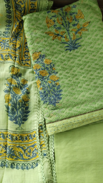 Hand-Block Printed Kota Doria Suit Set