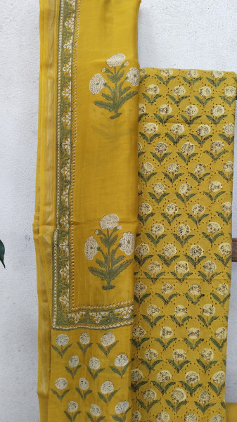 Hakoba Block-Printed Cotton Suit Material