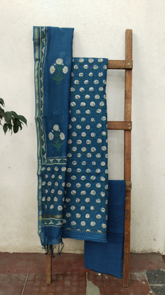 Hakoba Block-Printed Cotton Suit Material