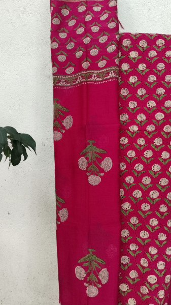 Hakoba Block-Printed Cotton Suit Material