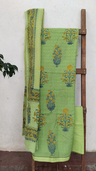Hand-Block Printed Kota Doria Suit Set