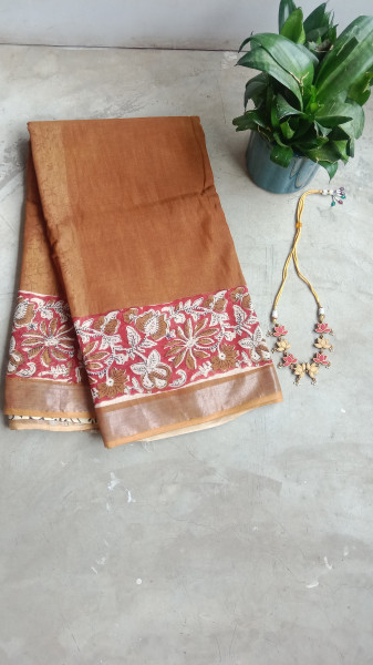 Cotton & Linen Block Print Saree
