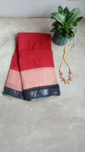 Cotton & Linen Block Print Saree