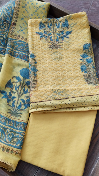 Hand-Block Printed Kota Doria Suit Set