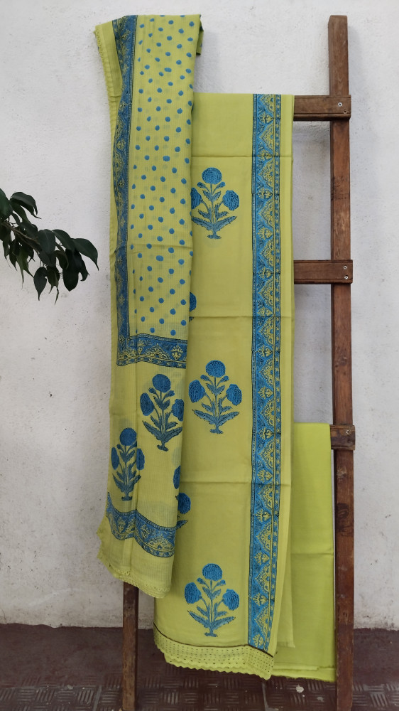 Image of Cotton Handblock Dress Set