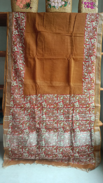 Cotton & Linen Block Print Saree