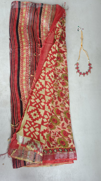 Cotton & Linen Block Print Saree