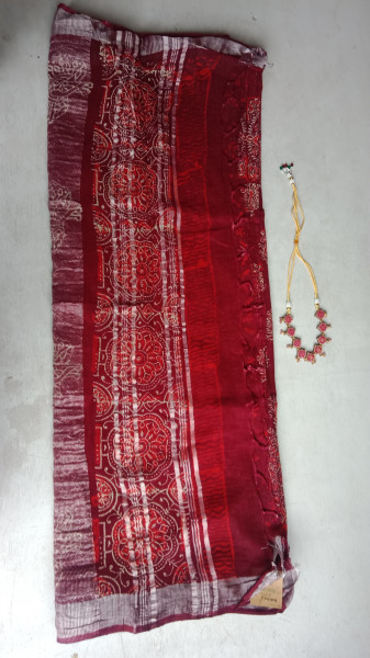 Cotton & Linen Block Print Saree