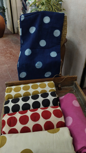 Polka Dot Handblock Print Fabric