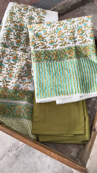 Hakoba Block-Printed Cotton Suit Material