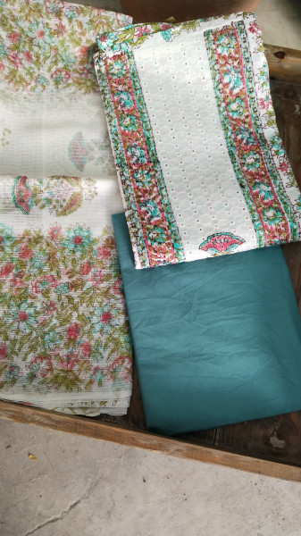 Hakoba Block-Printed Cotton Suit Material