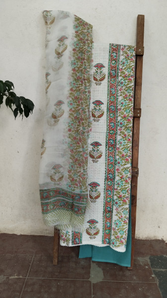 Hakoba Block-Printed Cotton Suit Material