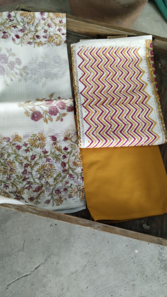Hakoba Block-Printed Cotton Suit Material