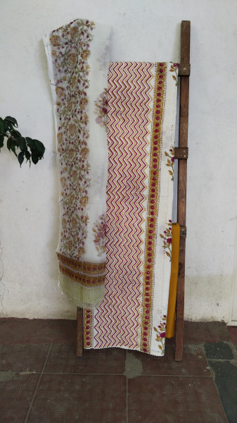 Hakoba Block-Printed Cotton Suit Material