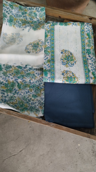 Hakoba Block-Printed Cotton Suit Material