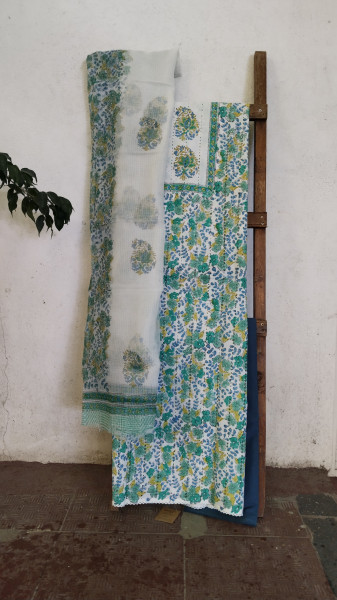 Hakoba Block-Printed Cotton Suit Material
