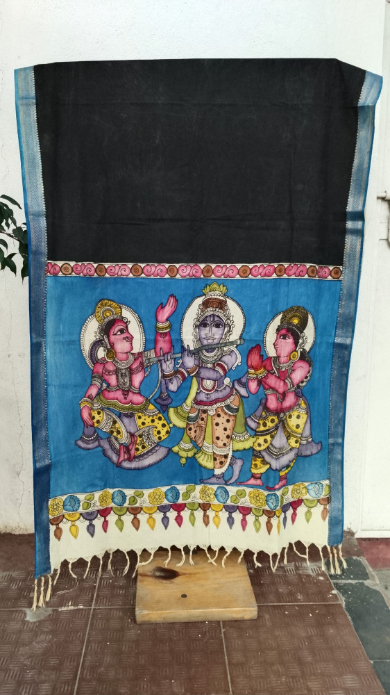 Image of Hand Painted Kalamkari Dupatta
