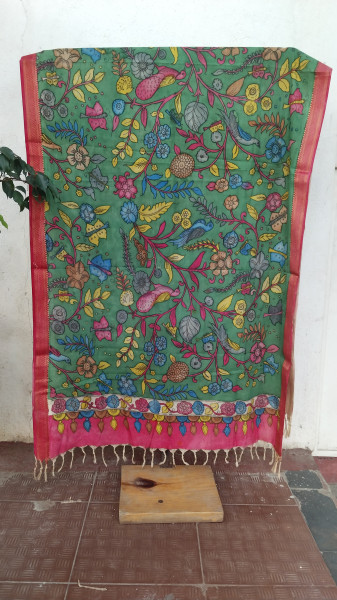 Hand Painted Kalamkari Dupatta