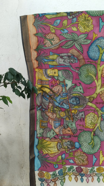Hand Painted Kalamkari Dupatta
