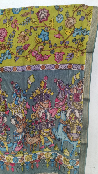 Hand Painted Kalamkari Dupatta
