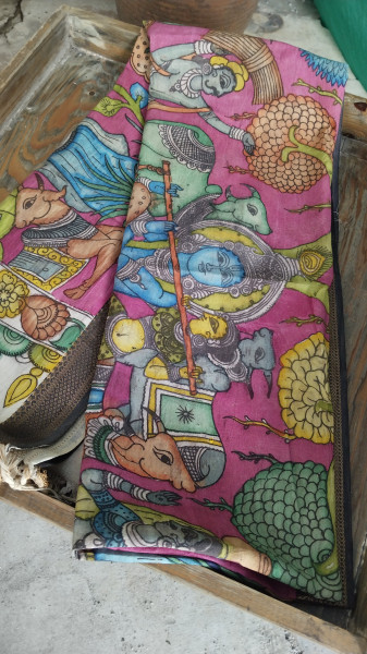 Hand Painted Kalamkari Dupatta