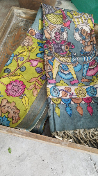 Hand Painted Kalamkari Dupatta