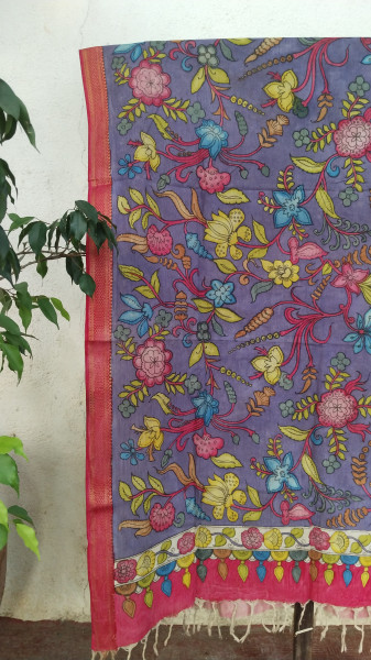 Hand Painted Kalamkari Dupatta