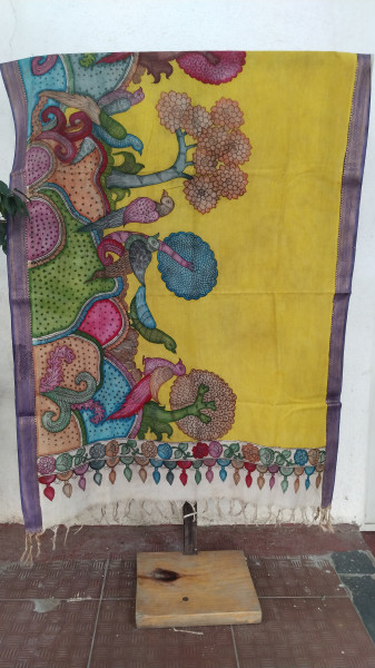 Hand Painted Kalamkari Dupatta