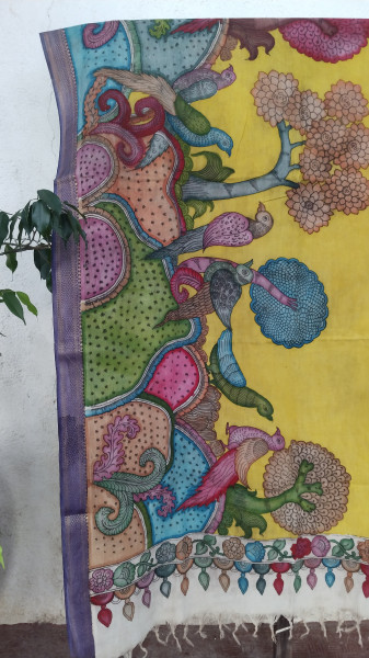 Hand Painted Kalamkari Dupatta