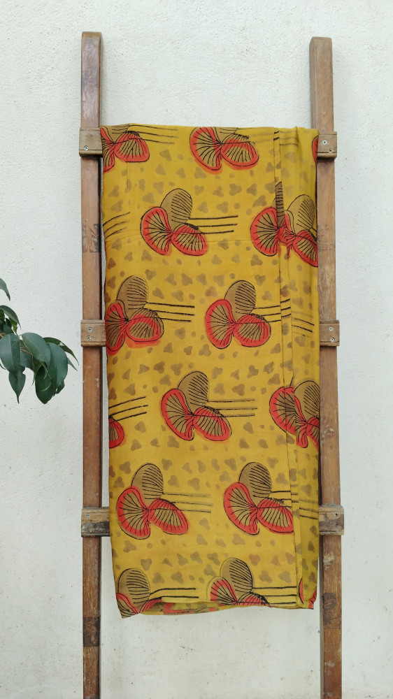 Image of Modal Silk  Handblock Fabric