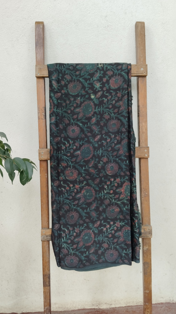 Image of Modal Silk  Handblock Fabric