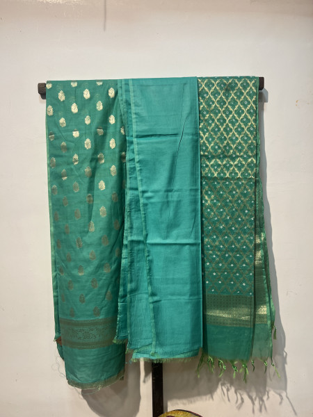 Chanderi Silk Banarasi unstitched Dress Material