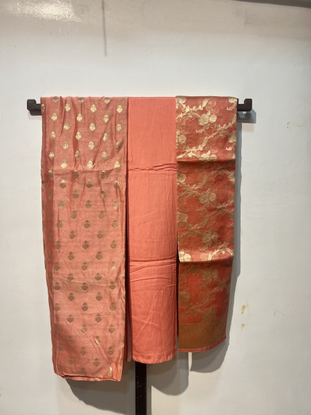 Chanderi Silk Banarasi unstitched Dress Material