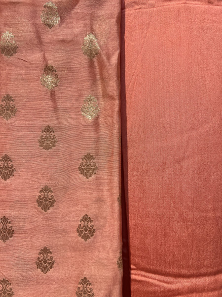 Chanderi Silk Banarasi unstitched Dress Material