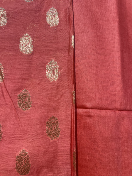 Chanderi Silk Banarasi unstitched Dress Material