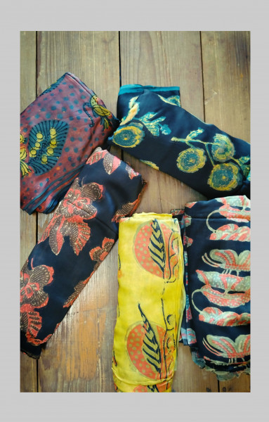 Modal Silk  Handblock Fabric