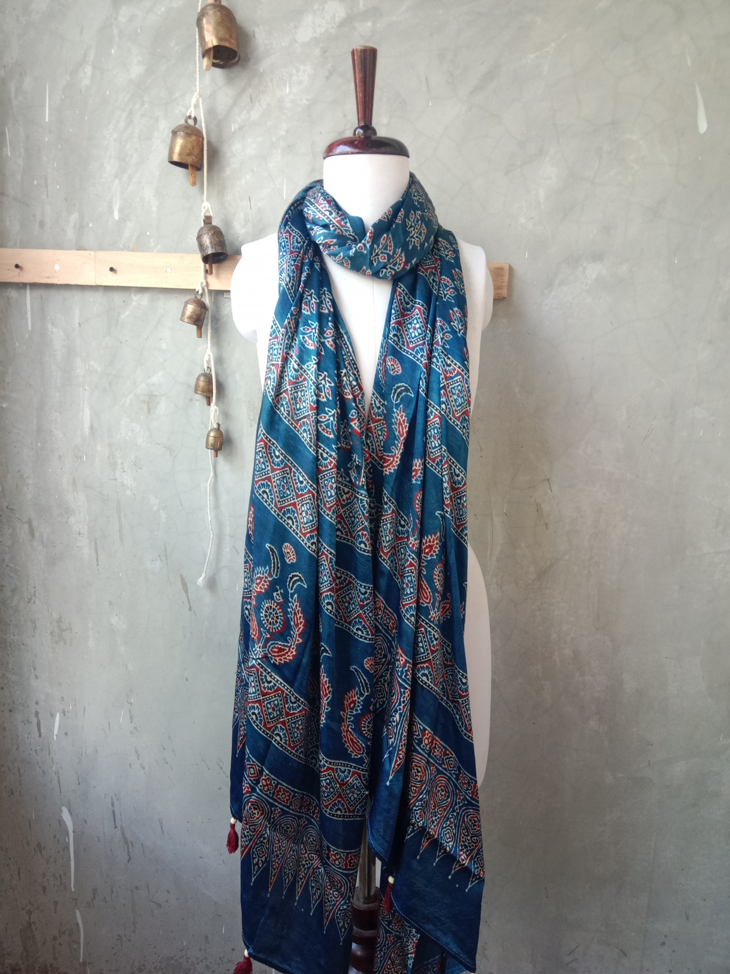 Modal Silk Block Print Dupatta