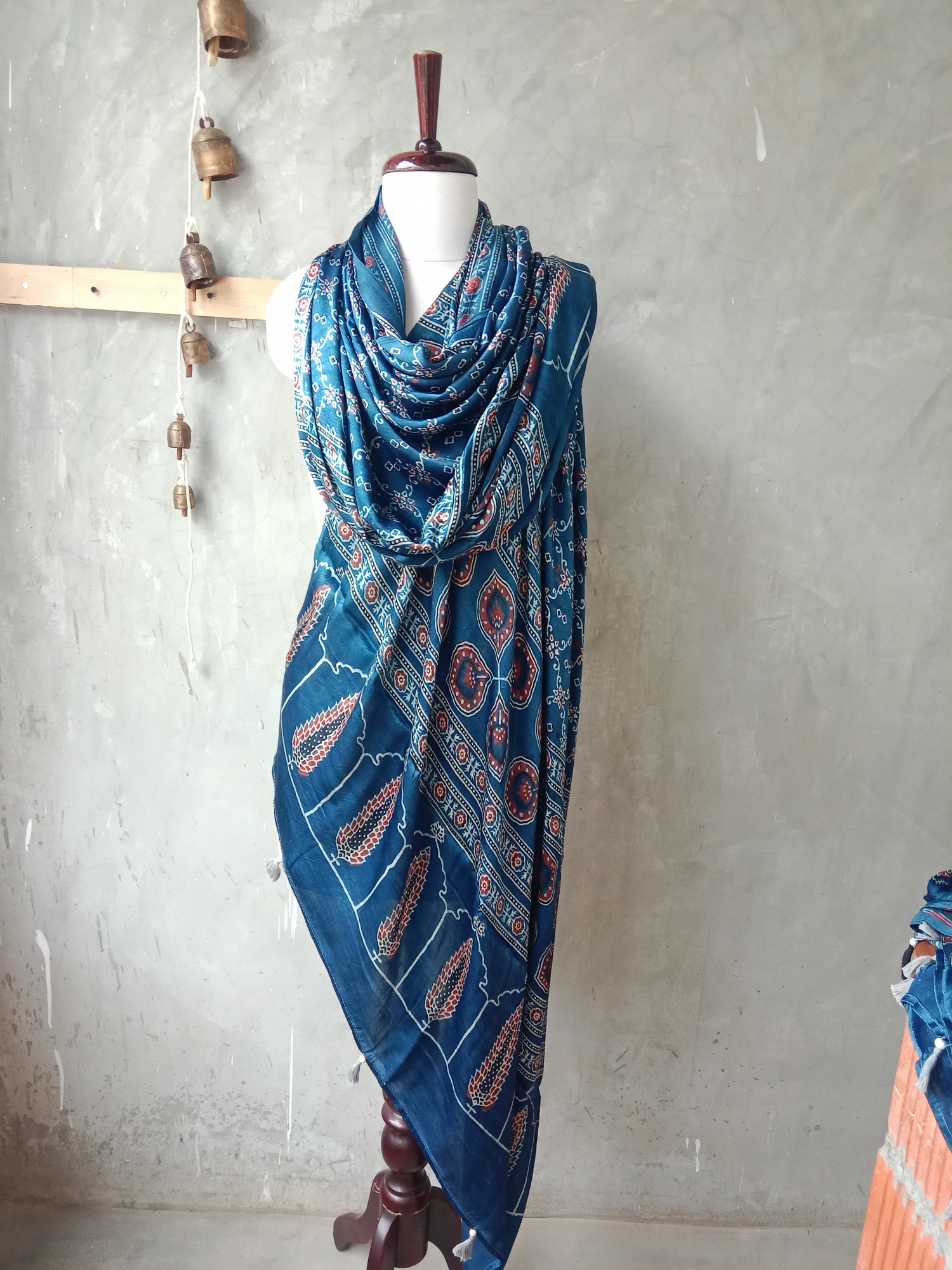 Modal Silk Block Print Dupatta